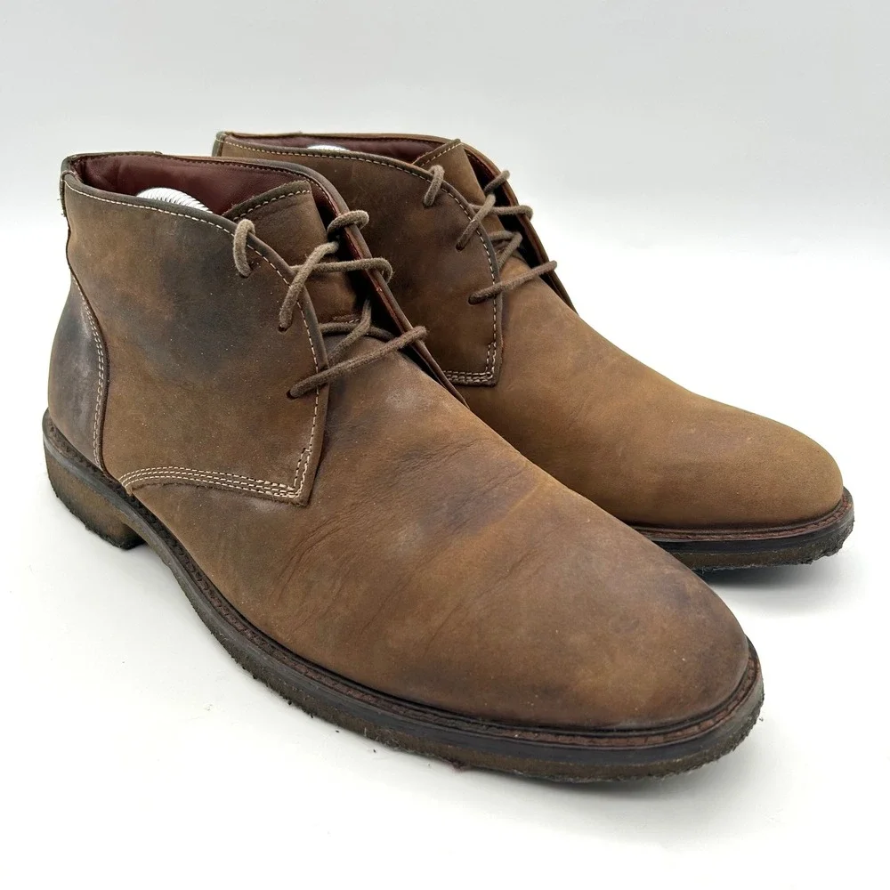 Johnston & Murphy Copeland Chukka Boots Men Size 9.5 Brown Suede Leather 25-1870